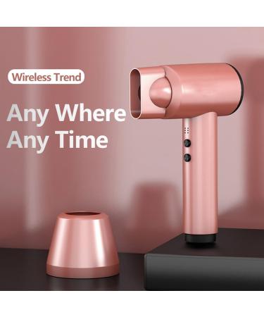 Professional Cordless Hair Dryer Constant Temperature Professional Blowdryer Low Noise Portable Travel Hair Dryers with Nozzle/Charging Stand Gifts for Women Blue - Buy Online on GoSupps.com