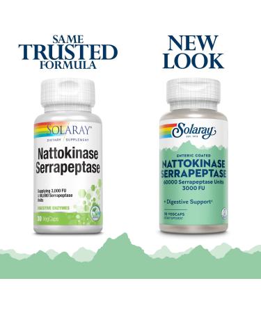 Solaray Nattokinase & Serrapeptase - 30 Vegetarian Capsules for Heart Health - Buy Online on GoSupps.com