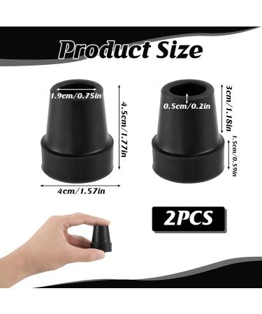 2Pcs 19mm Walking Stick Rubber Ferrules Ends for Elderly & Adult Hiking Crutches - Anti Slip Black Foot Covers - Buy Online on GoSupps.com