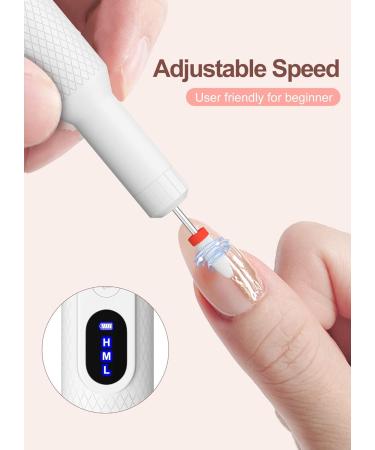 Portable Electric Nail File 12 Drill Bits Rechargeable Base - Adjustable Speed Manicure & Pedicure Set for Acrylic & Gel Nails - Buy Online on GoSupps.com