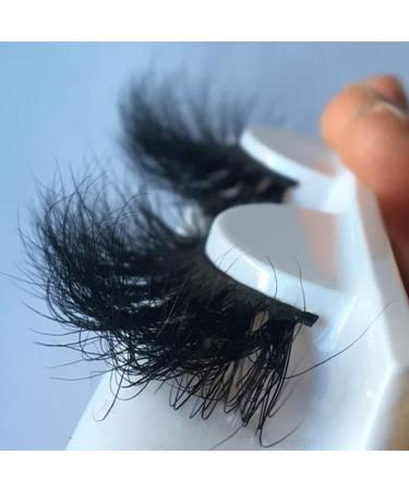 3D Mink Lashes Hand-made Dramatic Makeup Strip Lashes 25mm Long Thick Dramatic Look Handmade Fur Fake Eyelashes 3D Mink Fake Eyelashes For Makeup 1 Pair Pack Nature Fluffy Long Soft 02