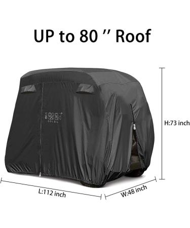 10L0L Universal Golf Cart Cover - Waterproof, Sunproof & Durable - Fits EZGO, Club Car, Yamaha - 2-4 Passenger - Black - Buy Online on GoSupps.com