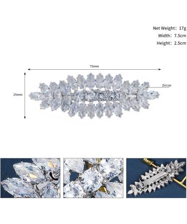 fdsmall Elegant Crystal Hair Barrettes Spring Clip for Women Girls Sparkly Glitter Rhinestone Hairpin Hair Clip Hair Accessories Bridesmaid Bride - Buy Online on GoSupps.com