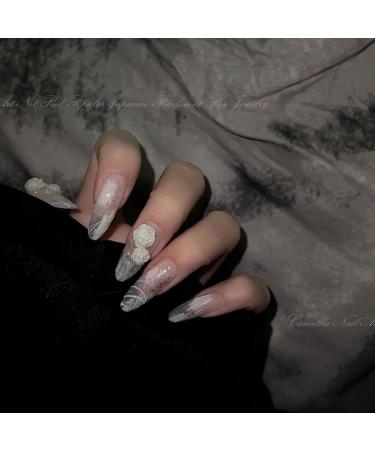 Nails Art Accessories Glitter Stones Manicures DIY Nail Art Decorations Aurora/White/Mix Color Camellia 3D Resin(02) - Buy Online on GoSupps.com