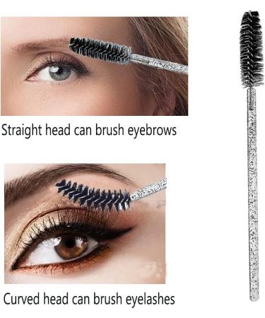 XPP Disposable Eyelash Brushes 100PCS Eye Brow Spoolie Castor Oil Brush Mascara Wands - Crystal Black - Buy Online on GoSupps.com