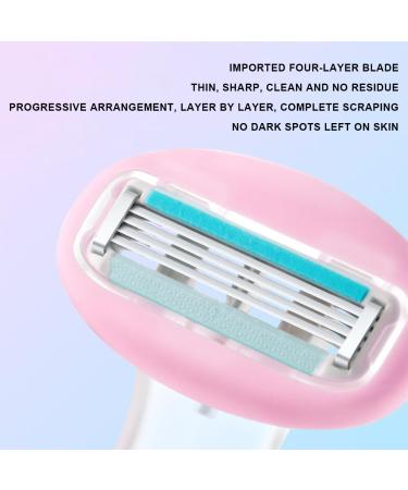 KMOCEPLY Manual Razor for Women - Short Handle for Armpit & Leg Hair Gentle with 4 Replacement Heads Washable & Removable Blue Hair Removal Tool - Buy Online on GoSupps.com