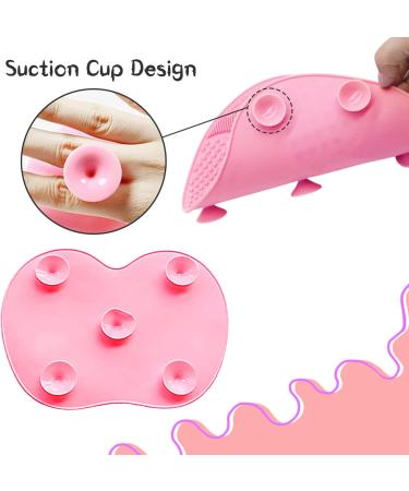 Makeup Brush Cleaning Mat Silicone Brush Cleaning Mat Makeup Brush Cleaning Pad with Suction Cups Small Makeup Brush Cleaning Tool for Makeup Brushes(Pink) - Buy Online on GoSupps.com