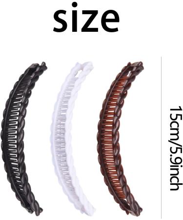 Ponytail Banana Clip 6 Pieces Banana Fish Hair Clips for Women Banana Double Comb Long Hair Clips Lightweight Banana Hair Clip for Work School Parties and Everyday Wear(Brown White Black) - Buy Online on GoSupps.com