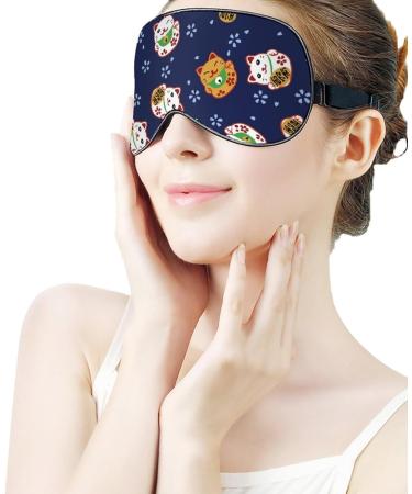 LynaRei Japanese Fortune Cat Sleeping Mask - Adjustable Blindfold for Blocking Light - Style-4 - Buy Online on GoSupps.com