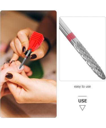Nail Drill Bits Tungsten Steel Manicure Drill Bit Electric Pedicure Manicure Grinding Nail Art Tools for Manicure Pedicure Home Salon Red - Buy Online on GoSupps.com