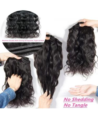 DDSNNT 10A Brazilian Body Wave Bundles with Closure- 3 Bundles of Unprocessed Human Hair (16 18 20) + 4x4 Lace Closure- Natural Color Body Wave Set - Buy Online on GoSupps.com