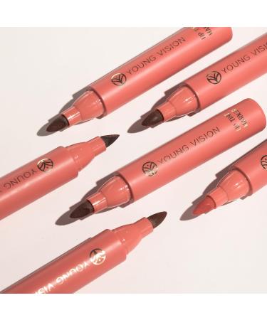 YOUNG VISION Lip Tint Marker Set - 3 PCS Lightweight Lip Stain Long-Wearing Waterproof Liquid Lipstick & Dual Lip Liner Stick in Nude Matte Shades - Buy Online on GoSupps.com