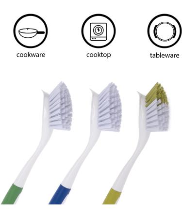 6 Pack Kitchen Scrub Brush Dish Brush with Long Handle & Built-in Scraper Cleaning Brush with Stiff Bristles Scrubber Brush for Pans Pots Kitchen Sink Cleaning(Blue/Green/Yellow) - Buy Online on GoSupps.com
