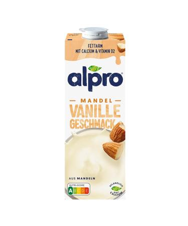 Alpro Almond Drink with Vanilla - Vegan Lactose-Free Gluten-Free UHT - Pack of 8 (1L each) | International Shipping Available - Buy Online on GoSupps.com