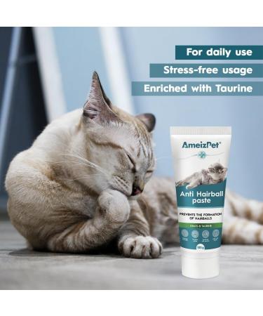 AmeizPet Anti Hairball Paste for Cats Malt Paste for Cats - Food Supplement - Tube with Taurine and Grass 2 pcs x 100g (3.52 Oz) - Buy Online on GoSupps.com