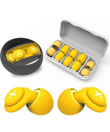 Ear Plugs - Ear Plugs for Sleeping Noise Cancelling  Earplugs for Noise Reduction  Reusable Silicone Earplugs for Sleep  Concerts  Work and Travel  Super Soft Sound Blocking Ear Plug Yellow