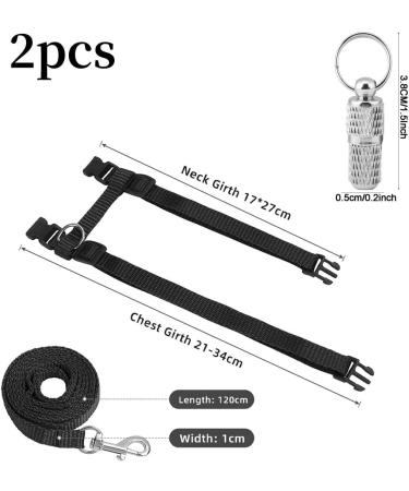 Jocxzi Adjustable Cat Leash & Vest Set - 2 Pack Harness Outbreak-Proof Pet ID Tags Black Cat Dishes - Ideal for International Shipping - Buy Online on GoSupps.com