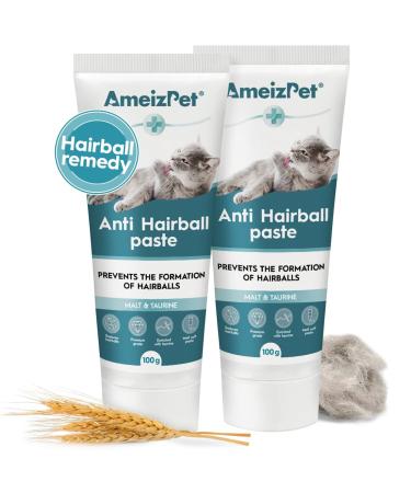 AmeizPet Anti Hairball Paste for Cats, Malt Paste for Cats - Food Supplement - Tube 2 pcs x 100g (3.52 Oz)