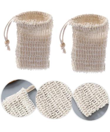 Baluue 12 Pcs Soap Bag Soap Foam Net Bar Soap Saver Bubble Foam Net Soap Net Cotton Linen Beige - Buy Online on GoSupps.com