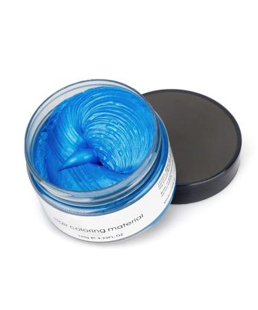 MOFAJANG Hair Coloring Dye Wax, Instant Hair Wax, Temporary Hairstyle Cream 4.23 oz, Hair Pomades, Natural Hairstyle Wax for Men and Women Party Cosplay (Blue)