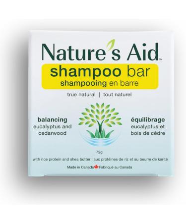 Nature's Aid Balancing Natural Rice Water Shampoo Bar for Hair Growth Strengthening & Thickening Shampoo for All Hair Types. Natural Lather and Salon Quality. Vegan. Made in Canada. (Cedarwood Eucalyptus) 72g - Buy Online on GoSupps.com