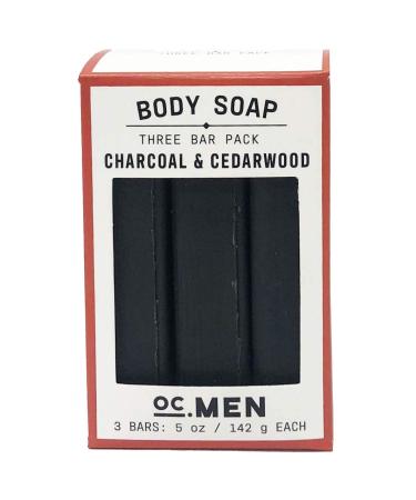 Activated Charcoal Cedarwood Bar Soap 3 Pack Set by Olivia Care 100% Natural & Organic For Face & Body - Deep Clean Exfoliate Moisturize & Hydrate - Amazing Masculine Fragrance - 3 X 5 OZ - Buy Online on GoSupps.com