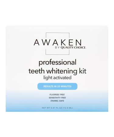 Awaken Professional Teeth Whitening Kit with LED Light Visibly Whitens Teeth After 1 Use Enamel Safe Includes Dual-Arch Tray & 2 Gel Syringes Up to 8 Shades Whiter in 7 Days