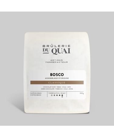 Bosco Coffee - Dark Roast - Whole Beans - 340g - Br lerie du Quai and Design Bosco - Dark Roast 340 g (Pack of 1)