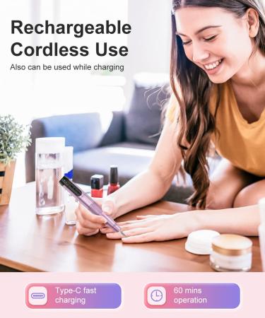 HEBECA Electric Nail Drill Cordless 12 in 1 - Professional Rechargeable Manicure Pedicure Kit for Natural Acrylic Gel Nails - Perfect for Home Use or Beginners - Buy Online on GoSupps.com