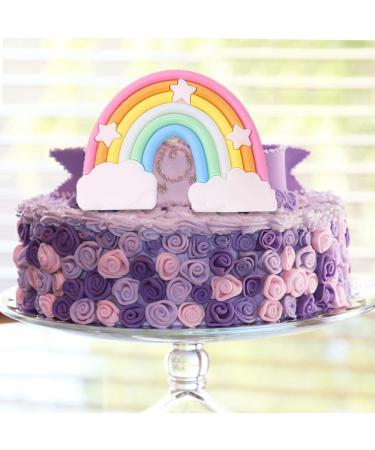 2 Pcs Rainbow Cake Toppers Soft Rainbow Pottery Cake Topper Soft Pottery Rainbow Cake Decorations for Birthday Parties Wedding Cake Decorations Supplies - Buy Online on GoSupps.com
