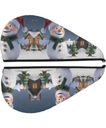 Christmas Santa Snowman Coral Velvet Hair Drying Cap | Quick-Dry Towel Wrap for Men & Women Perfect for Travel & Home - Buy Online on GoSupps.com