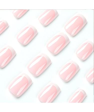 24Pcs French False Nails Long Nude Pink Coffin Style - Full Cover Press On Nails with Nail Glue for Women and Girls - Nail Art - Buy Online on GoSupps.com