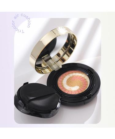 Triple Color Cushion Foundation Flawless Waterproof Air Cushion Foundation Deep Moisturizing Concealer Foundation Lasting Nude Makeup Lightening Oil Control - Buy Online on GoSupps.com