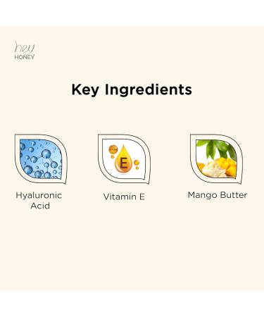 Hey Honey Skin Care Mango & Honey Water-Free Body Lotion - Hyaluronic Acid Ceramides & Barrier Repair for Hands Elbows & Dry Sensitive Skin | 24-Hr Hydration Fruit Enzymes Cruelty-Free | 6.7 oz - Buy Online on GoSupps.com
