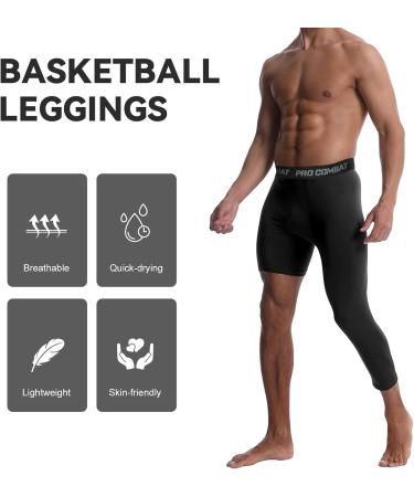 3 Pack Men's Compression Basketball 3/4 Leggings - White Small - Buy Online on GoSupps.com