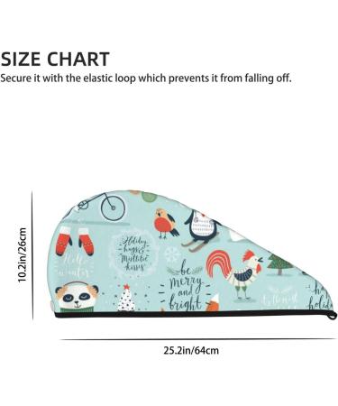 Christmas Winter Animals Microfiber Hair Towel Wrap | Soft Super Absorbent Coral Velvet for Long Curly & Thick Hair - Buy Online on GoSupps.com