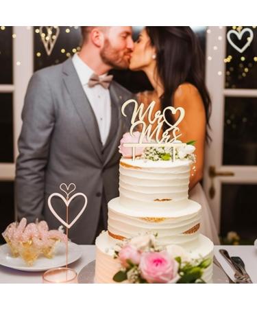 Shop 2-Piece Wood Wedding Cake Topper - Mr & Mrs Decoration for Elegant Wedding Cakes | Perfect for Wedding Party Decor - Buy Online on GoSupps.com