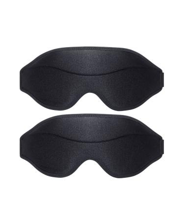 Sleep Mask for Side Sleeper 100% Blackout 3D Eye Mask for Sleeping 2 Pcs Concave Molded Night Sleep Mask Block Out Light Soft Comfort Eye Shade Cover for Travel Yoga Nap