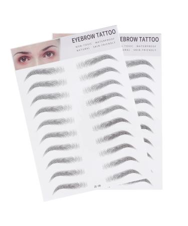 Housoutil 2pcs 3d Eyebrow Stickers Brow Transfer Stickers Eyebrow Stencils Eyebrow Trimming The Lazy 6d ze008 Black