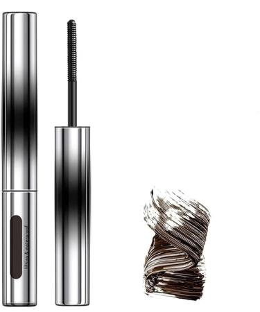 Hikaka Nour Iron Wand Mascara Metal Wand 3D Curling Waterproof Long Lasting No Clumping Flake Proof Head Extremely Thin Long Curly Head (Brown)