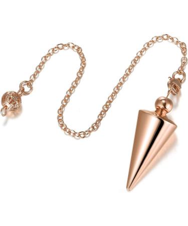 Jsdde Rose Gold Copper Pendulum Pendant with Chain - Esoteric Radiesthesia for Reiki Healing Dowsing and Energy Therapy - Buy Online on GoSupps.com