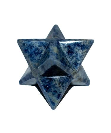 Arva 7-Chakra Star Merkaba Crystal Quartz for Reiki Spiritual Energy Healing | Crystal Therapy | 45mm Large Size Merkaba | 4.5cm | 1.7 Inches Size Tip to Tip (Sodalite)