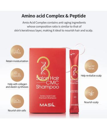 Masil 3 Salon Care CMC Shampoo Stick Pouch - 20ea Travel Size for Damaged Hair Hair Loss & Bouncy Scalp Care - Buy Online on GoSupps.com
