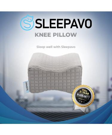 Sleepavo Knee Pillow for Side Sleepers - Sciatica, Leg, Lower Back, and Hip Pain Relief - Memory Foam Leg Pillow for Sleeping - Buy Online on GoSupps.com