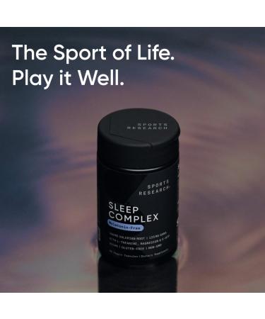 Sports Research Sleep Complex- Melatonin-Free Vegan Capsules - with Valerian Root GABA L-Theanine Magnesium & 5-HTP - 30 Servings 60 Count (Pack of 1) L-theanine Sleep Complex - Buy Online on GoSupps.com