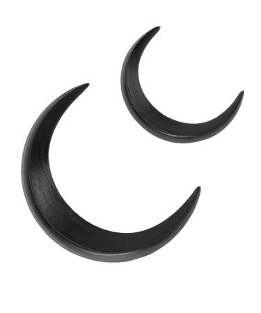 Wooden Moon Hair Fork Hairpin 2 Sizes Fix Hair Firmly Perfect for Every Occasion Crafted From Top Grade Wooden Material (Black)