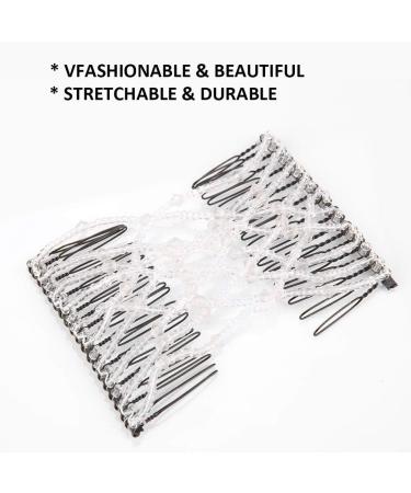 MOUMOUTEN Magic Hair Comb - Stretchable Beading Hair Slide Elastic Hair Comb Beading Hair Accessory for Weddings and Daily Use (White) - Buy Online on GoSupps.com