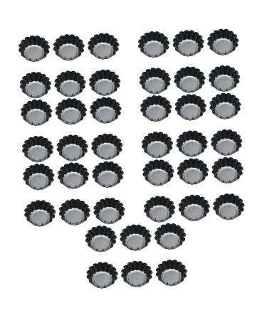 Zerodeko Flan Tart Pan 42 Pcs Cake Mold Baking Mold Wrought Iron Non Stick Iron Bake Mold 6.5x6.5x2.2cmx7pcs Blackx7pcs