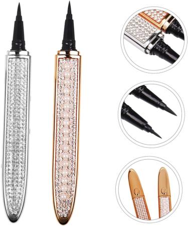 DOITOOL Liquid Eye Liner 2pcs Diamond Eyeliner Waterproof Liquid Eyeliner Cosmetic Accessories Self-adhesive Beauty Pen 1 count (Pack of 1) Assorted Color - Buy Online on GoSupps.com