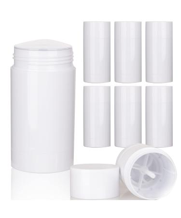 COSIDEA 6pcs White Round empty 75g / 2.5OZ deodorant containers Bottom Filling large twist up tubes for hair wax chapstick bottle 75g/2.5oz White